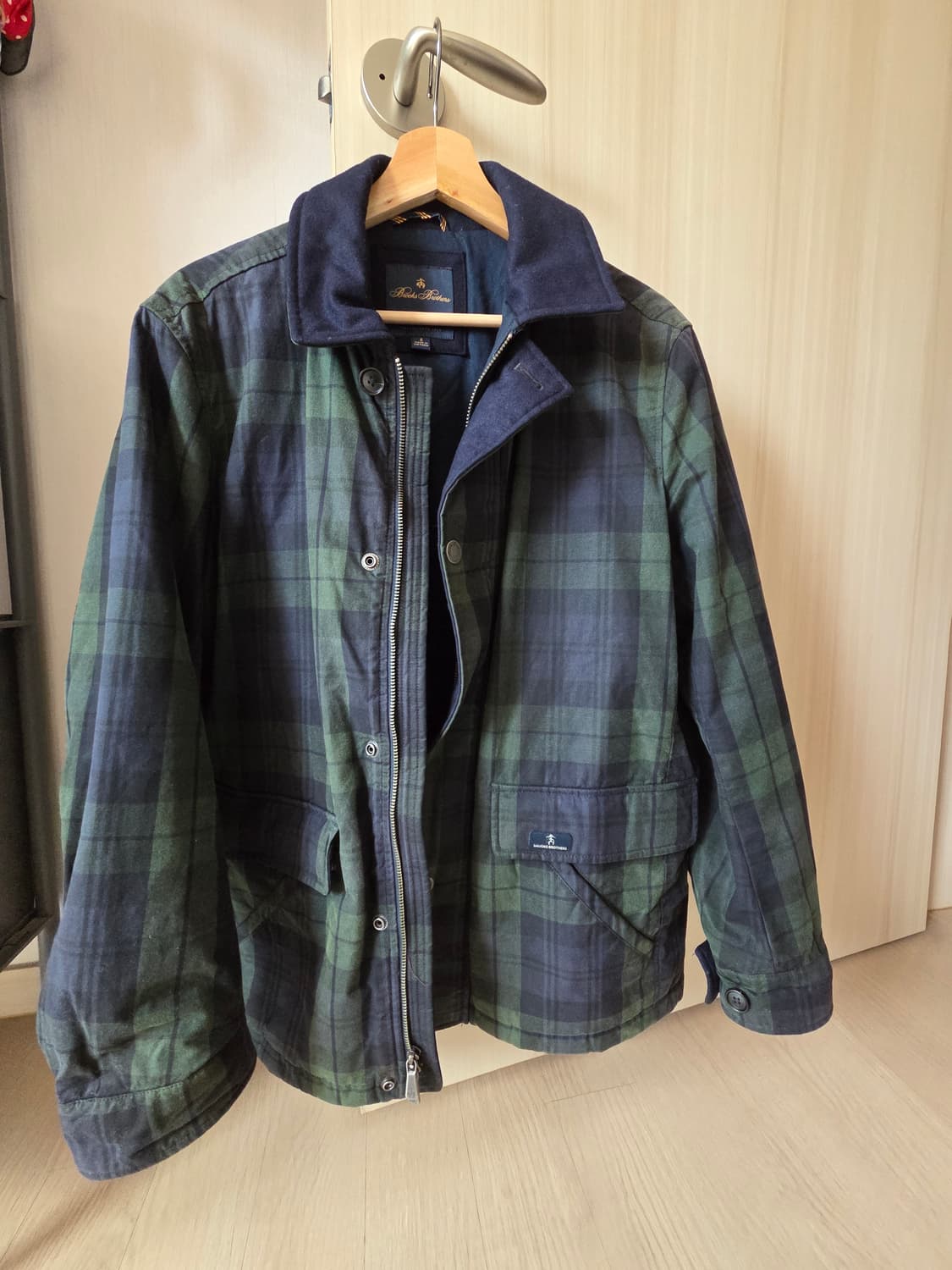 브룩스 브라더스 블랙와치 왁스 패디드 재킷 남성 s  상품이미지1