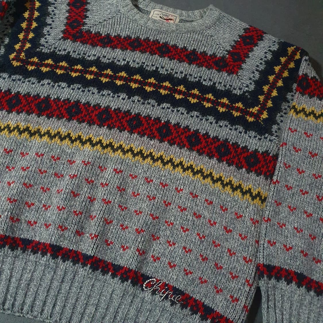 CHIPIE 헤비 울 노르딕 니트 스웨터 M 상품이미지3