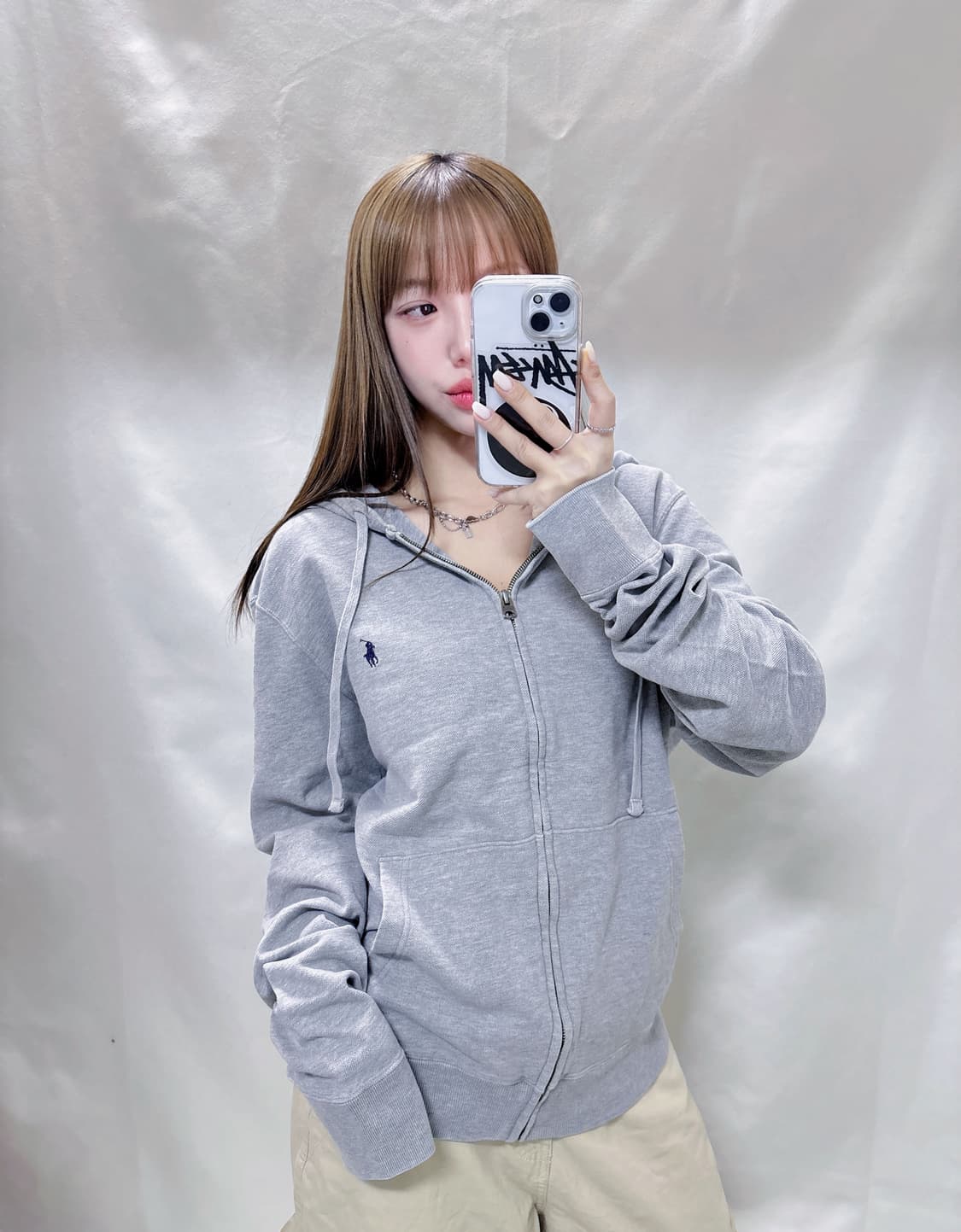 폴로 랄프로렌 그레이 포니 후드집업 상품이미지2