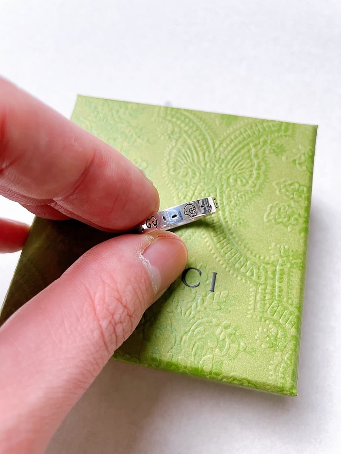 (정품/새상품) 구찌 공용 실버 고스트링 4mm 링 반지 상품이미지2