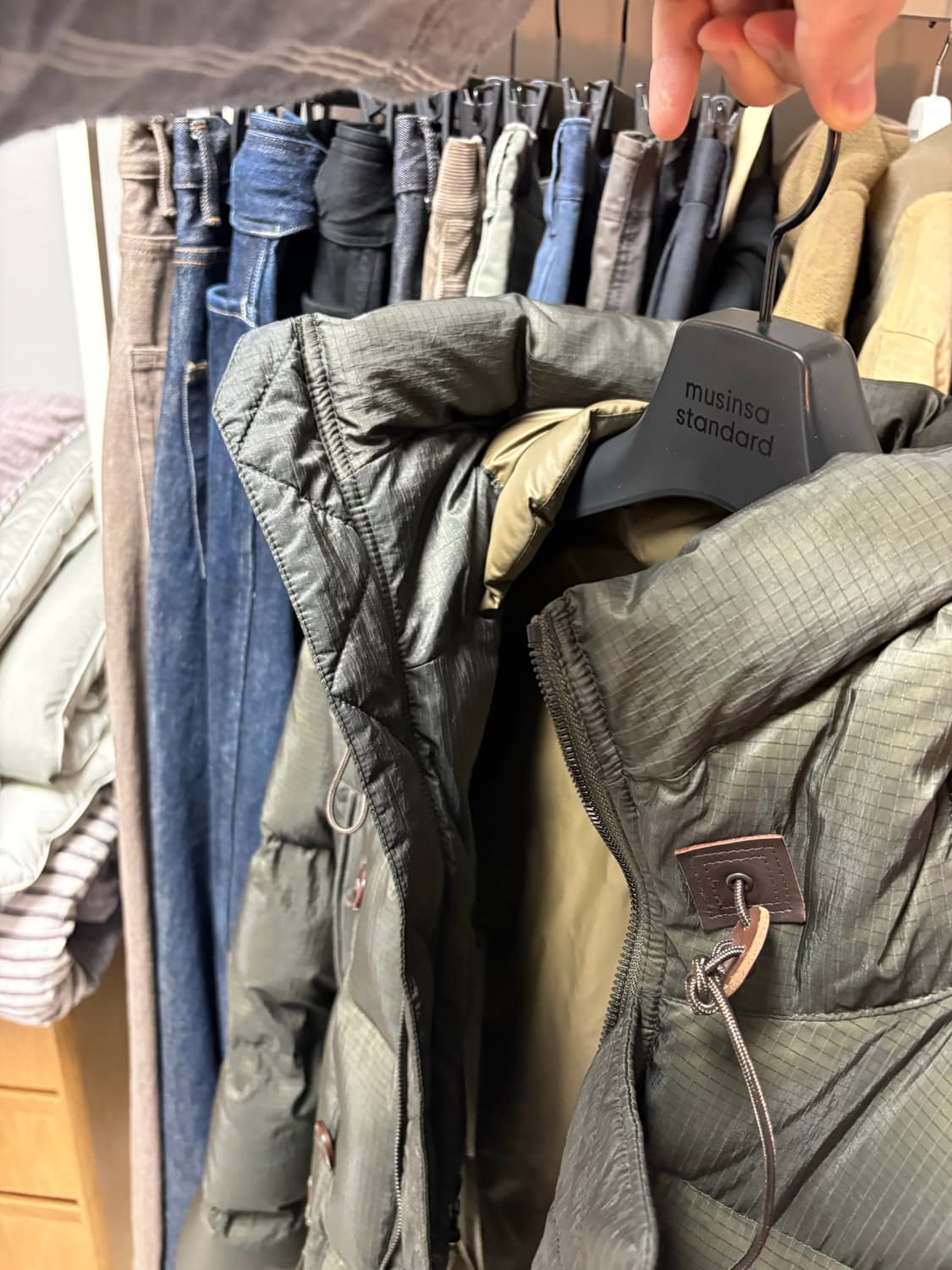 24fw 이스트로그 윈드스톰 다운 파카 올리브립스탑 m 상품이미지5