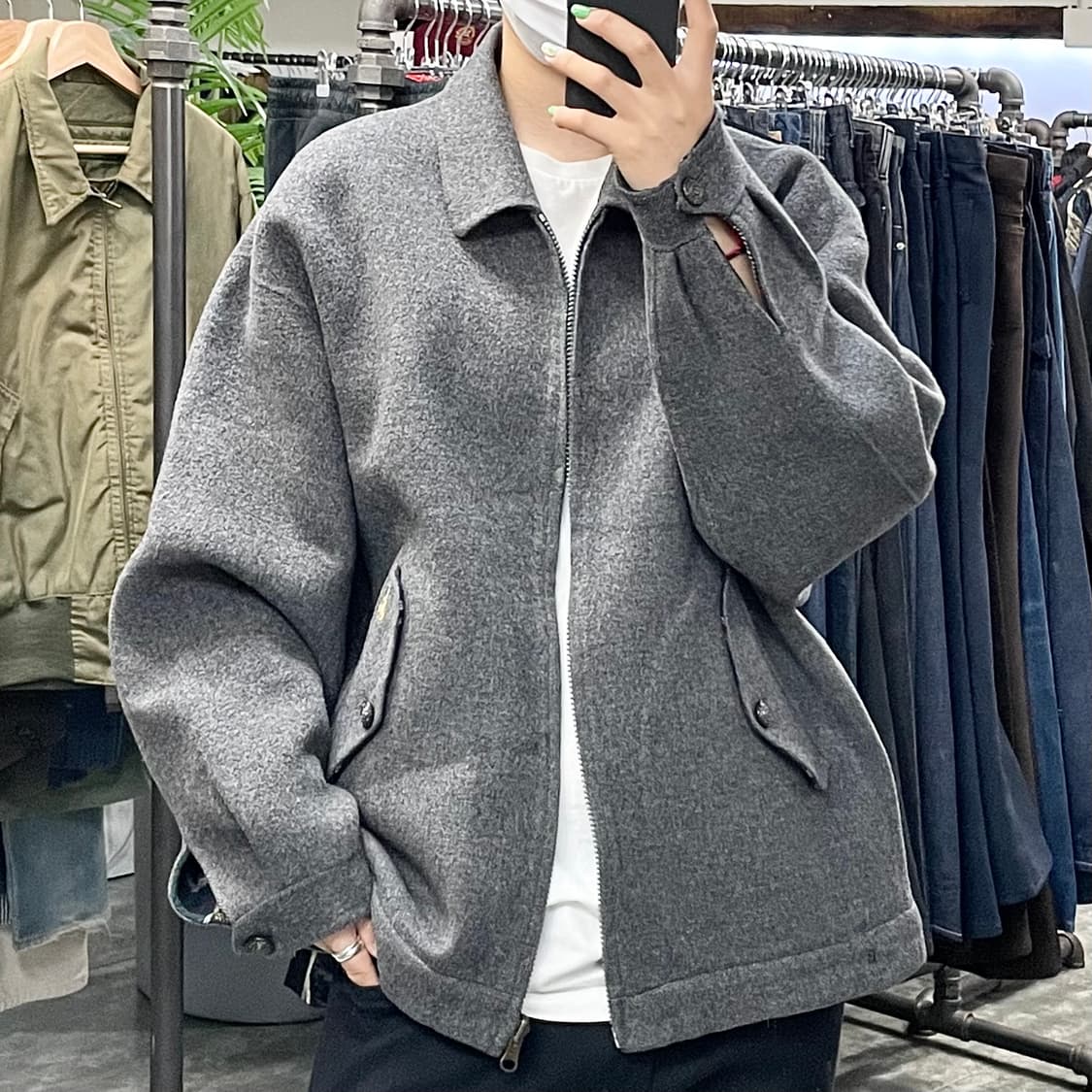 빈폴 체크 & 챠콜 리버시블 모직 자켓 상품이미지2