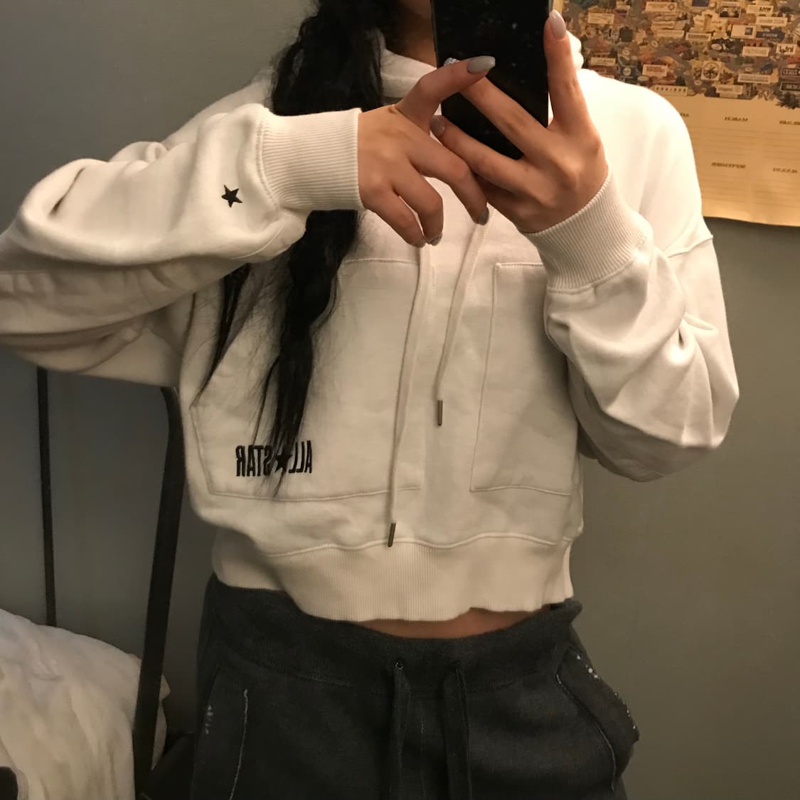 Converse 컨버스 크롭 아방 후드티 상품이미지1