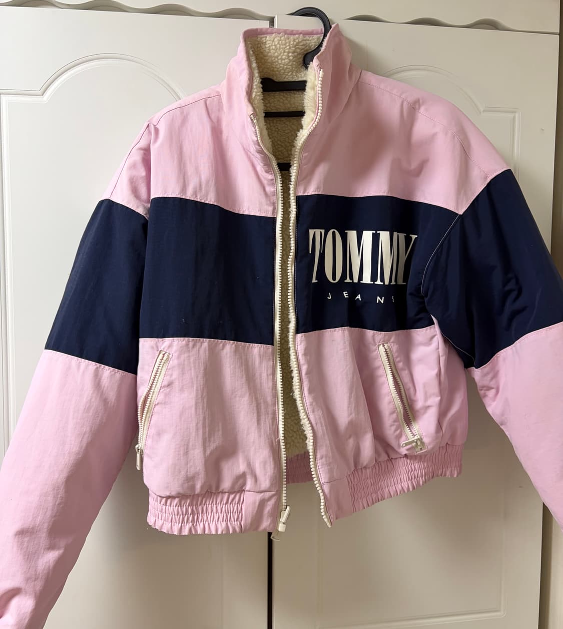 타미힐피거 리버시블 후리스 자켓 핑크 상품이미지2