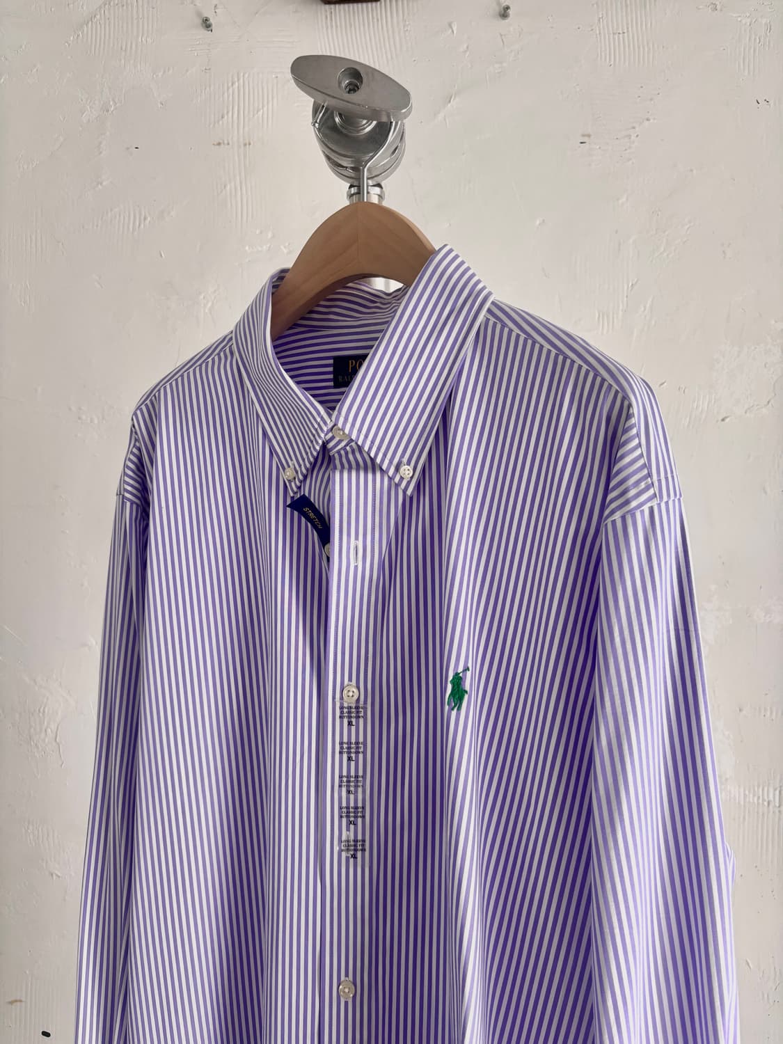 Polo 폴로 랄프로렌 QR신형 퍼플 컬러 스트라이프 패턴 셔츠 상품이미지7