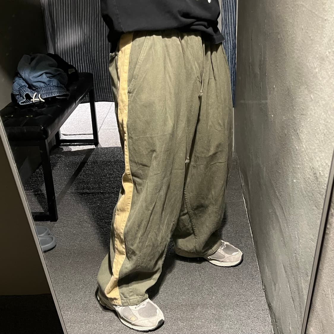 빈티지 JP 카키 베이지 밴딩 벌룬핏 면바지 코튼팬츠 26-30 상품이미지2