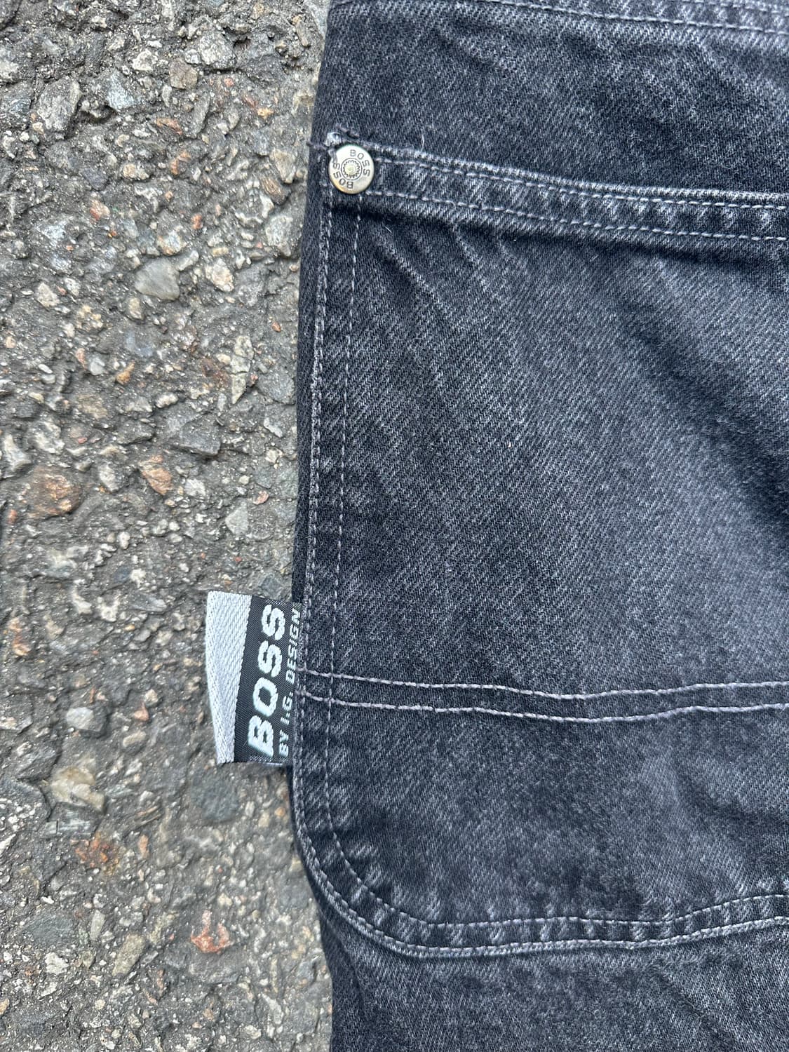 빈티지 90s Boss by I.G. Design 블랙 데님 팬츠 상품이미지7