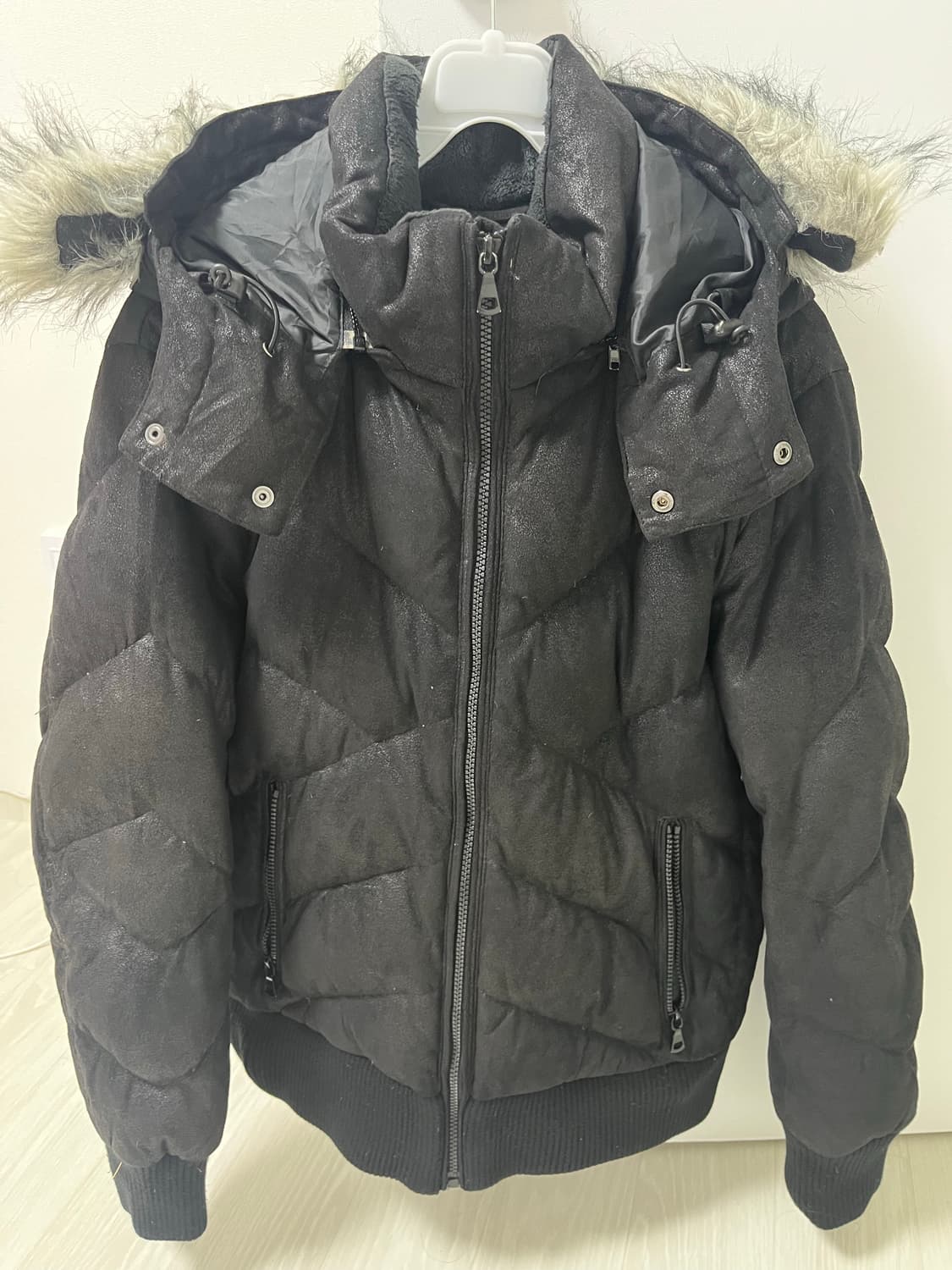 Waxed texture 패딩 자켓 상품이미지2