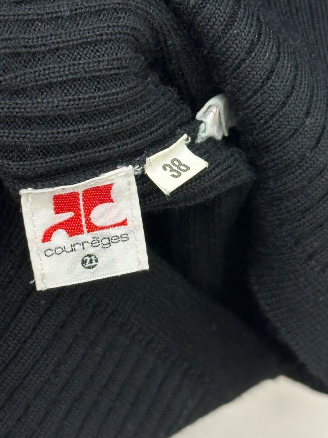 courreges / 꾸레쥬 블랙 하프넥 골지 니트  상품이미지8