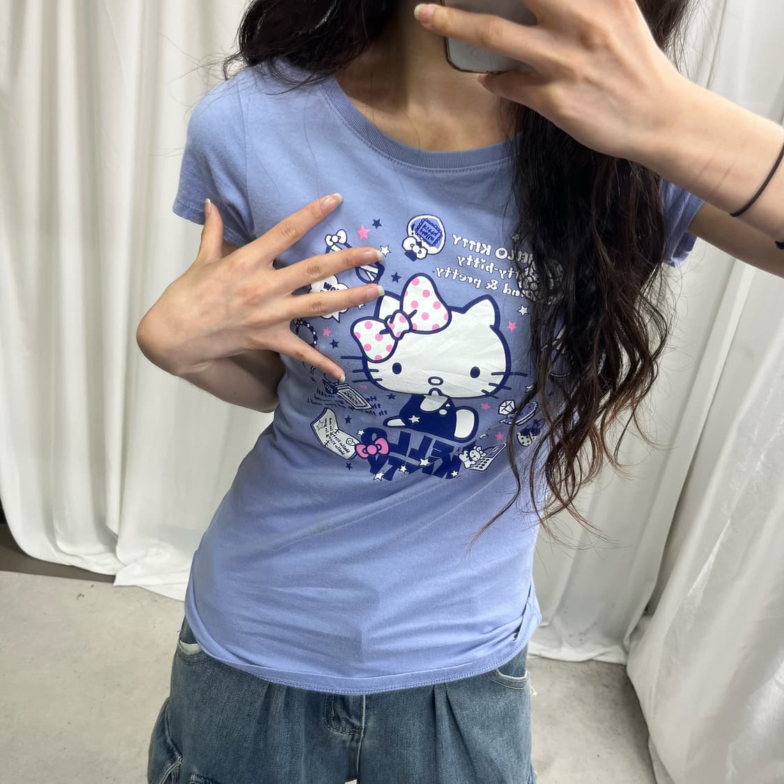 Hello kitty milky purple T-shirts 상품이미지3