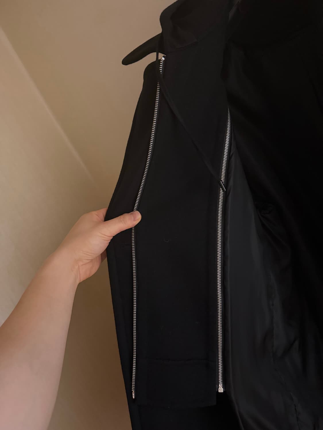 준지 후디드 더블 코트 블랙 48 상품이미지4