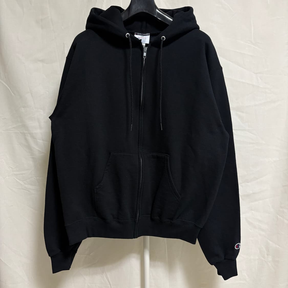 챔피온 로고 후드집업 / 블랙, M 상품이미지1