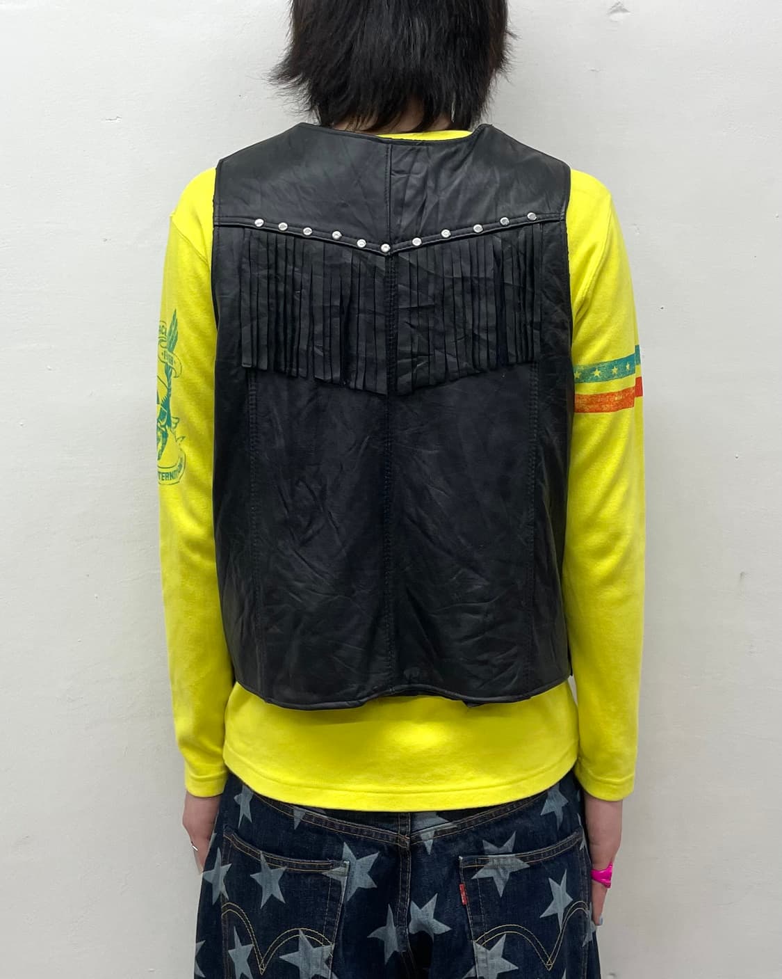 Western Fringe Stud Leather Vest  상품이미지2