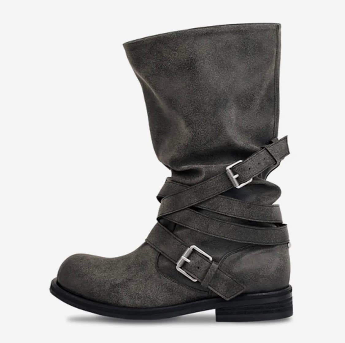 네거티브쓰리 슬라우치 롱 스트랩 부츠 더스티 그레이 상품이미지1