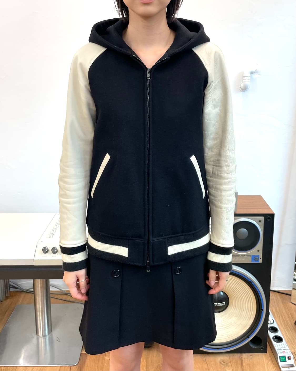 [46] Pledge 레더 울 후드 바시티 자켓 상품이미지2