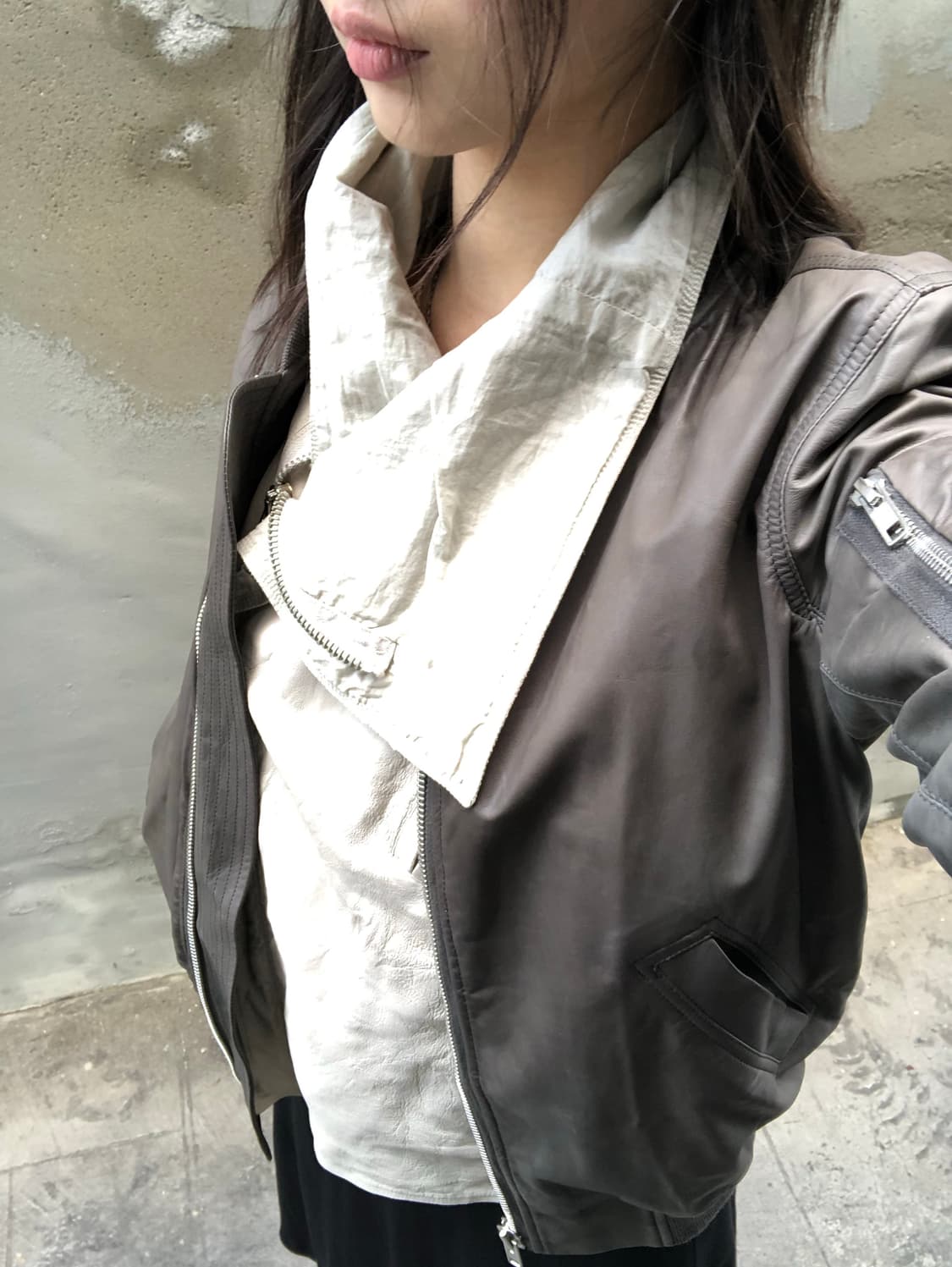 릭오웬스 07fw 램스킨 비대칭 하이넥 베스트 상품이미지2