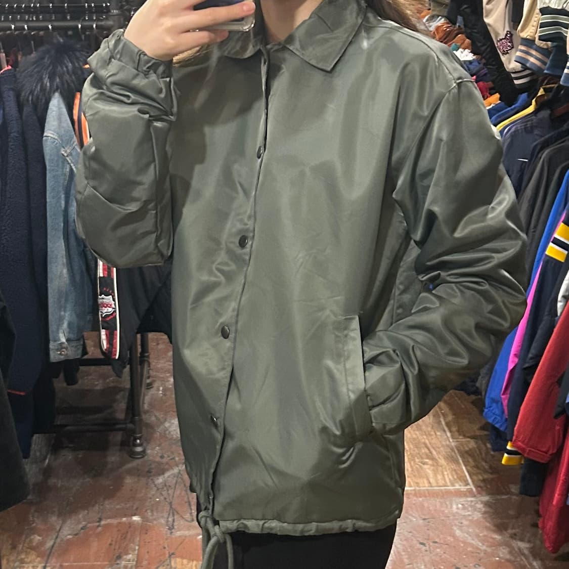 [HI] IISE 나일론 코치 자켓 카키 상품이미지4