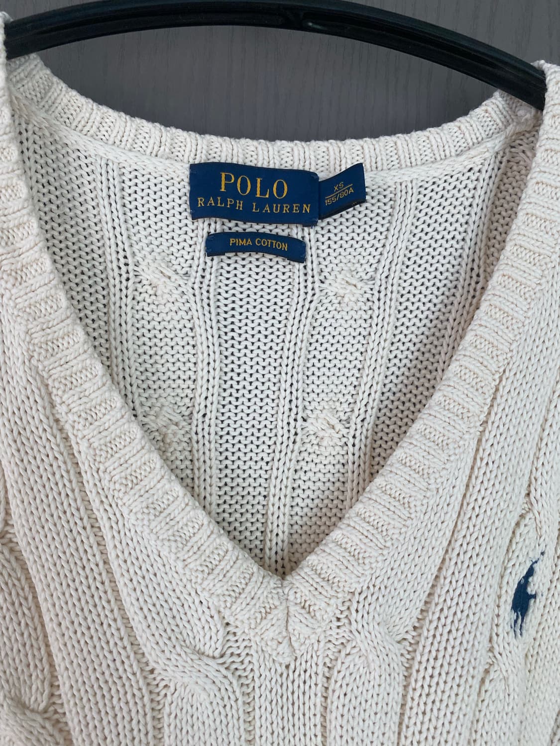 정품 폴로 아이보리 코튼 니트 상품이미지4
