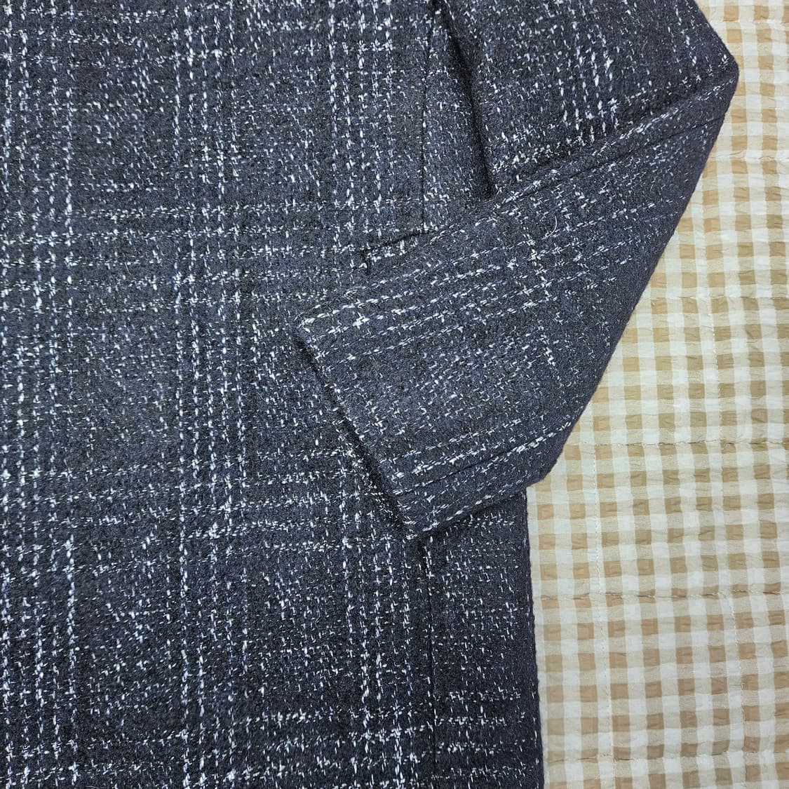 미착용 리버클래시 트위드 롱 코트 남자100 상품이미지4