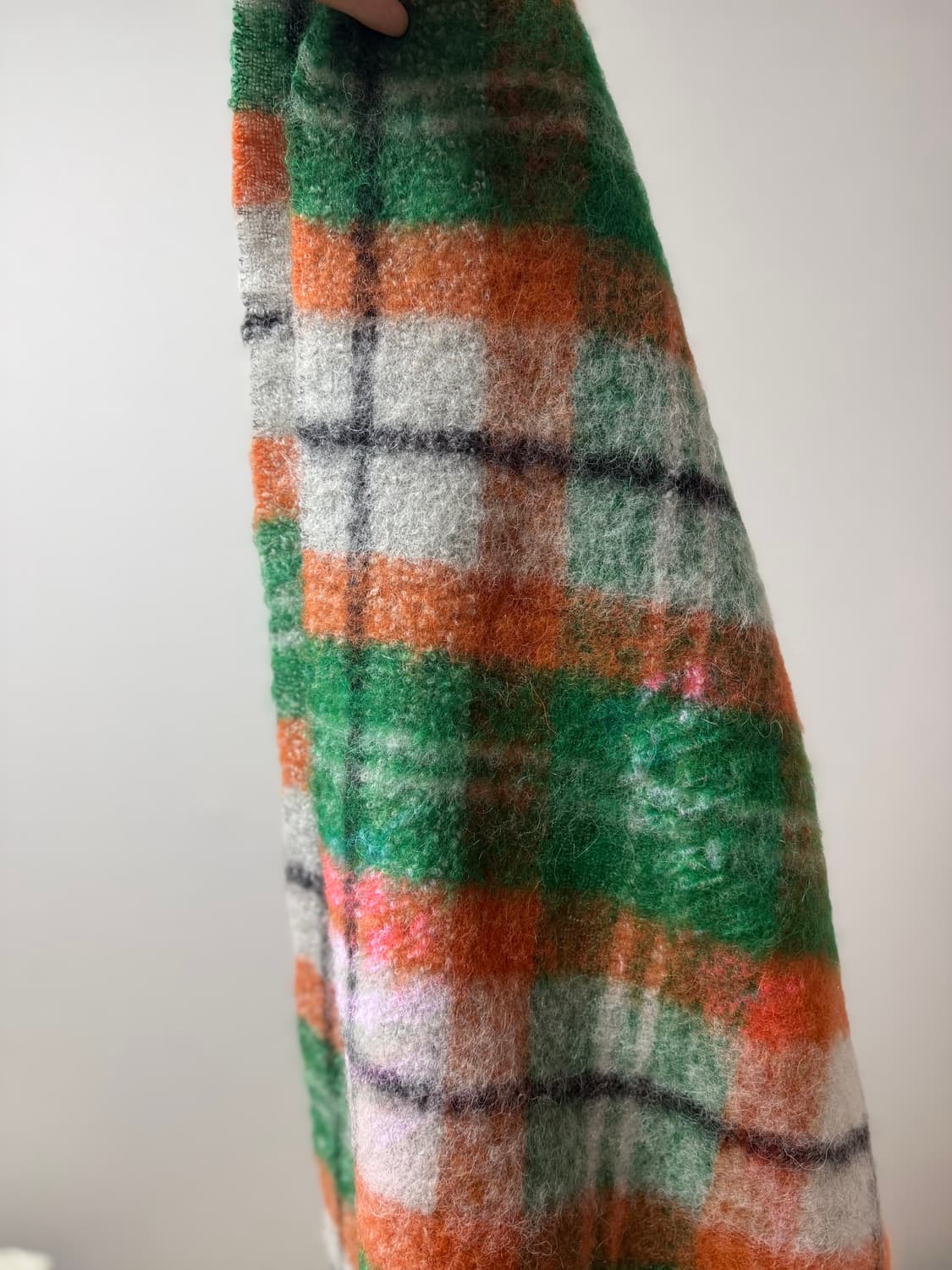 앤더슨벨 빅체크 머플러 그린/오렌지 상품이미지5