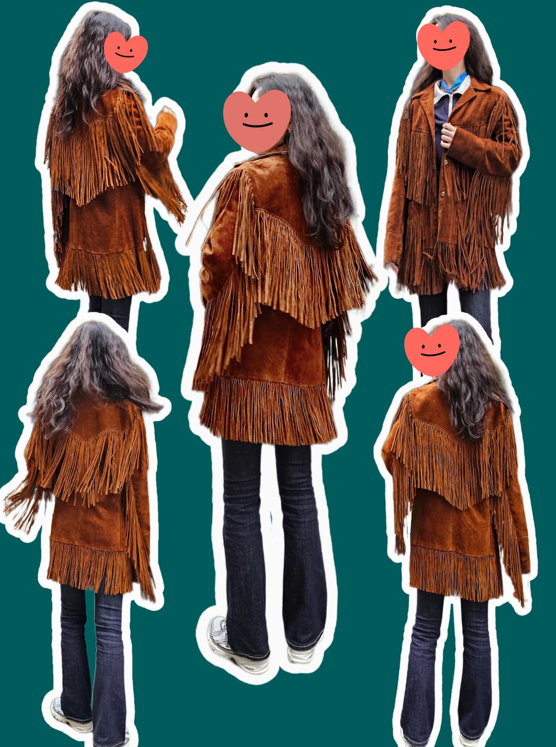 Goo-kay 오렌지브라운 프린지 레더 자켓 상품이미지2