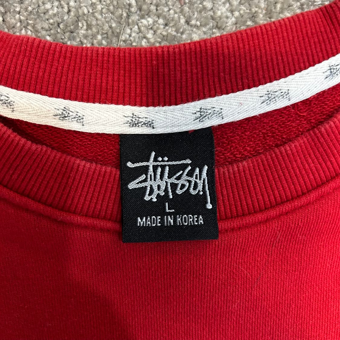 Stussy 빈티지 스투시 빨간색 맨투맨 L 상품이미지3