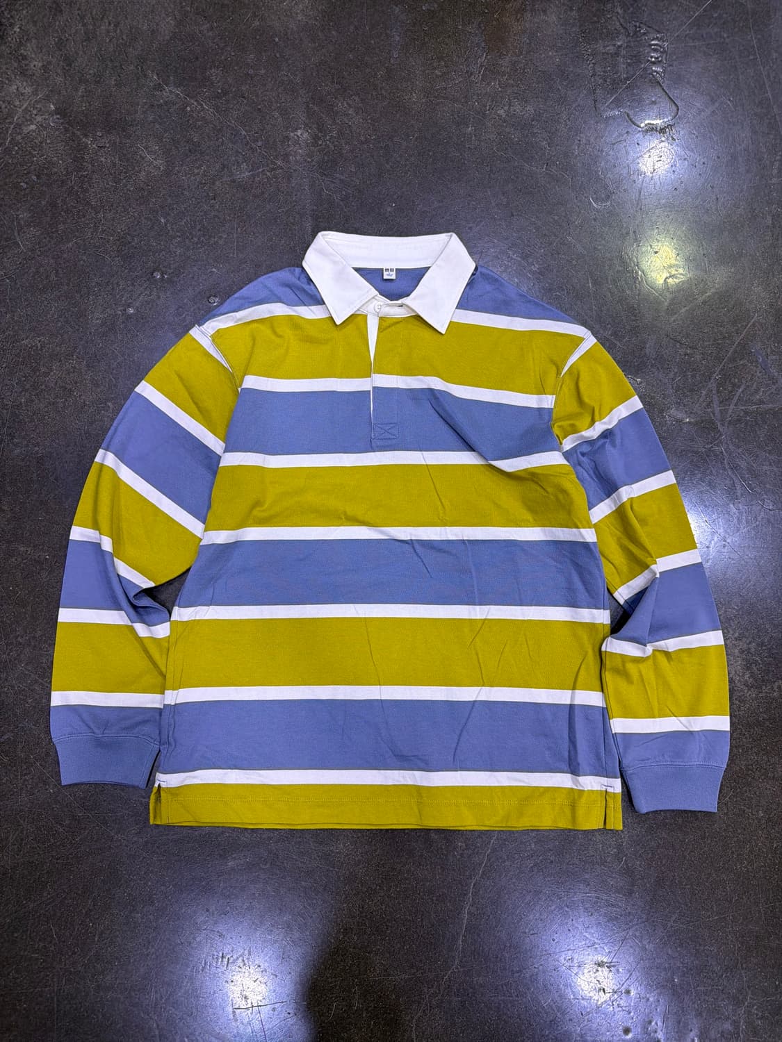 유니클로 재팬 스트라이프 폴로 럭비티 L 상품이미지1