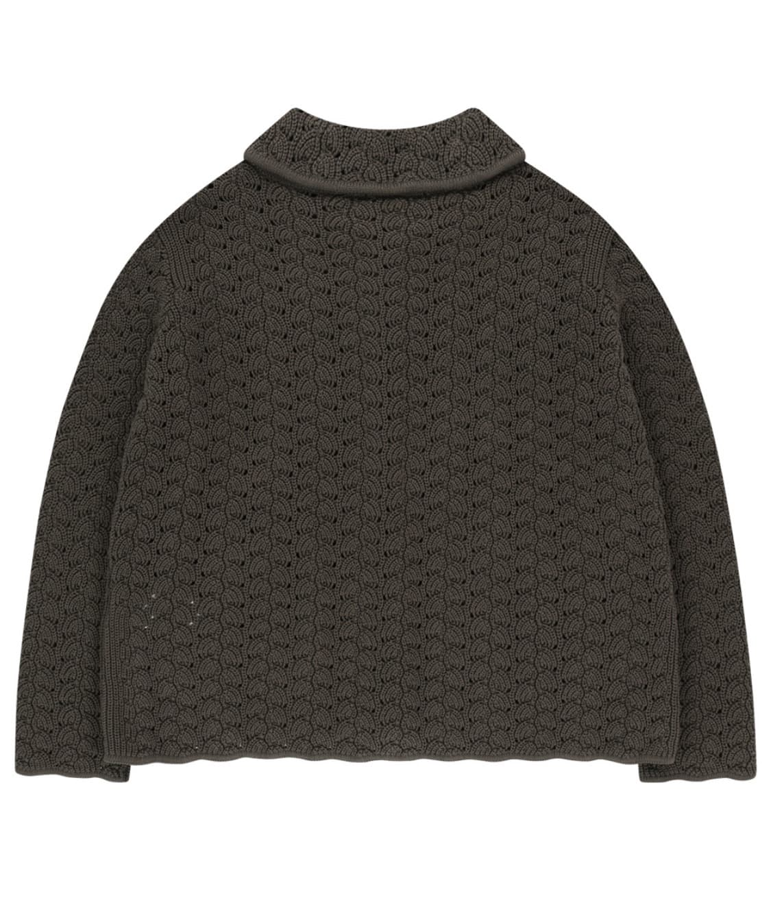 코이세이오 웨이브 니트 가디건 다크브라운 상품이미지2