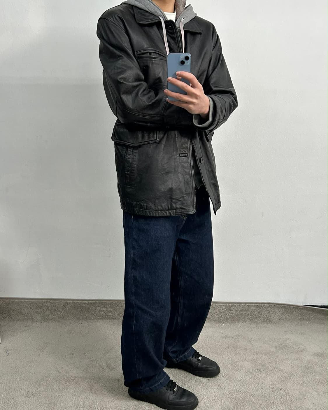 [M] 일본빈티지 양가죽 레더 자켓 상품이미지1