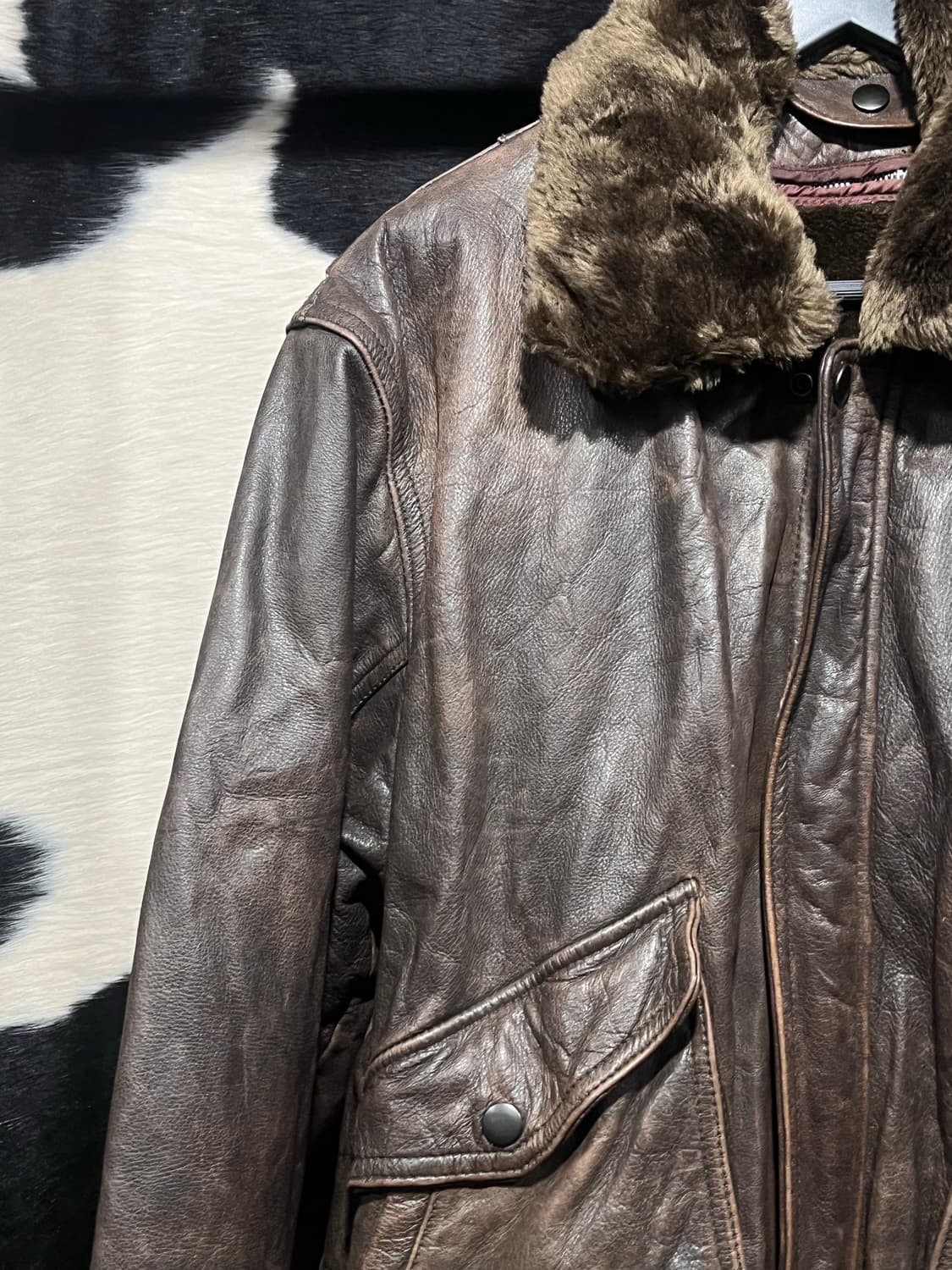 브라운 리얼 소가죽 자켓 상품이미지5