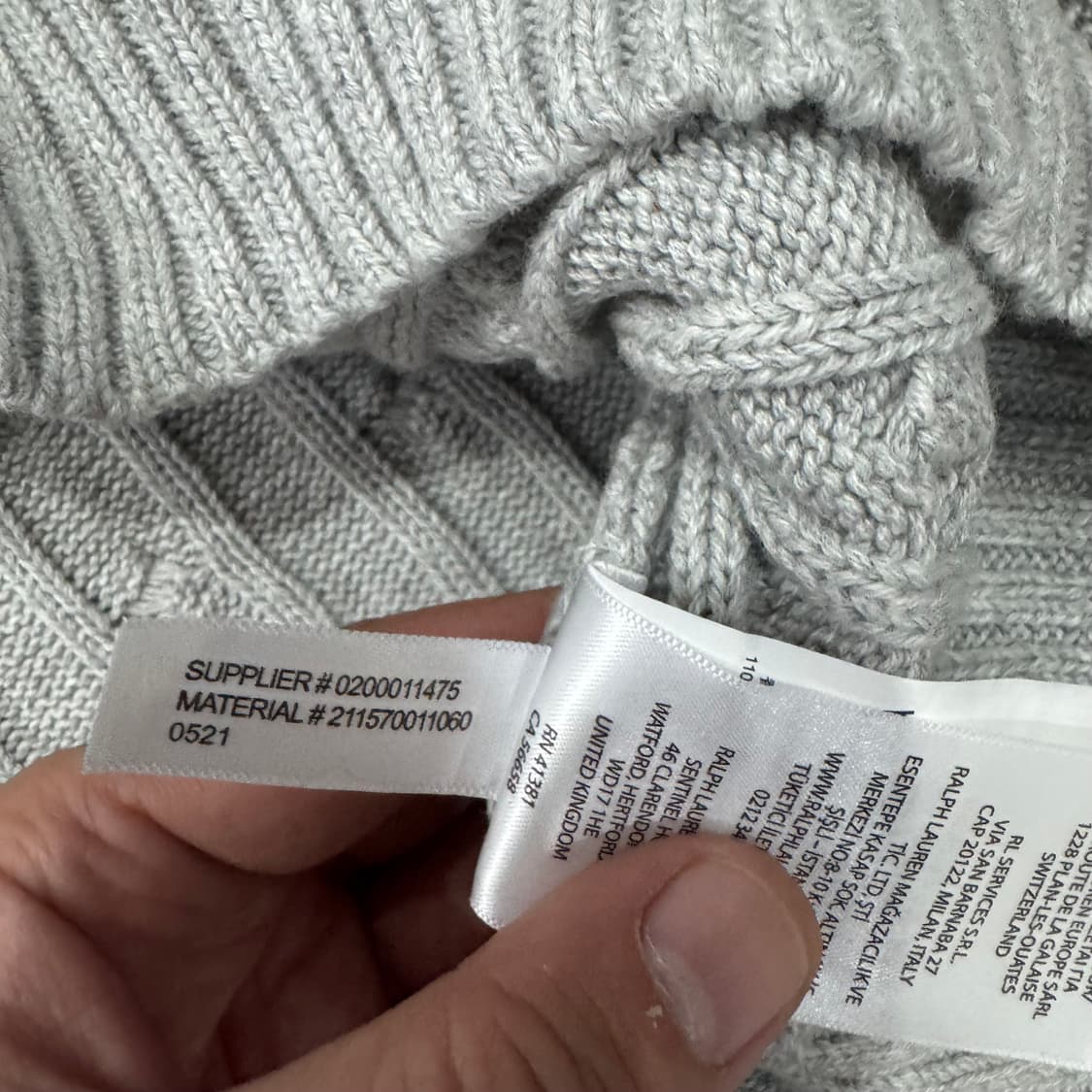 폴로 랄프로렌 브이넥 케이블 니트 상품이미지5