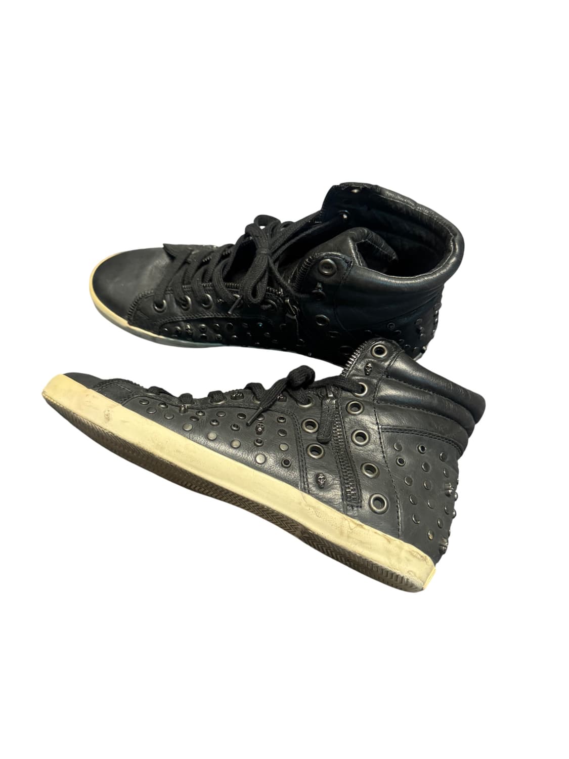 Ash Black Skull Stud Leather High Top 상품이미지1