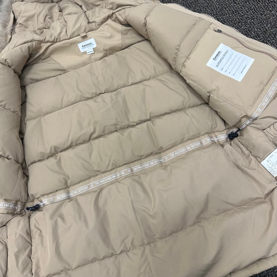 커버낫 라쿤털 덕다운 롱패딩 베이지 M 상품이미지7