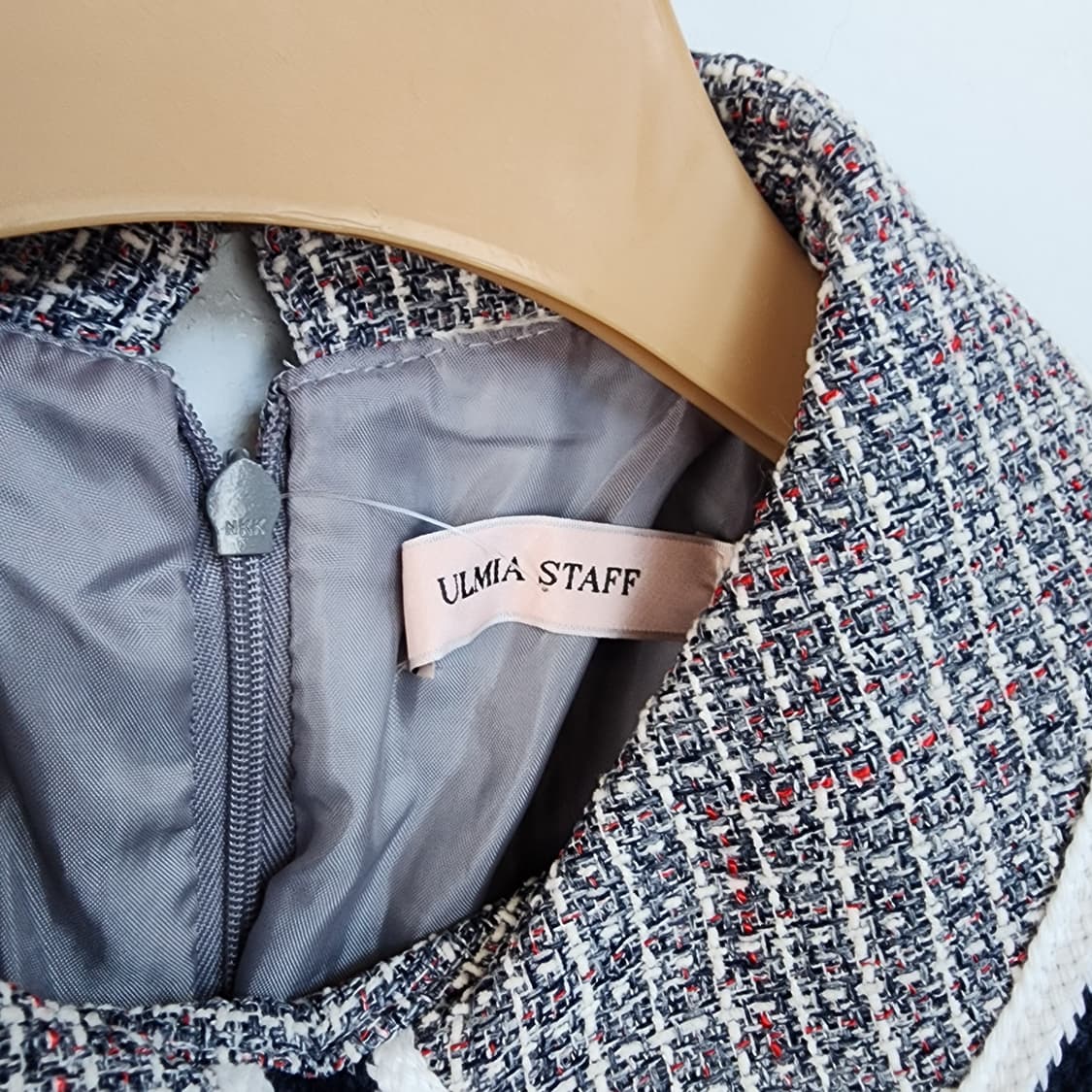 ULMIA STAFF 트위드 카라넥 긴팔 원피스 상품이미지4