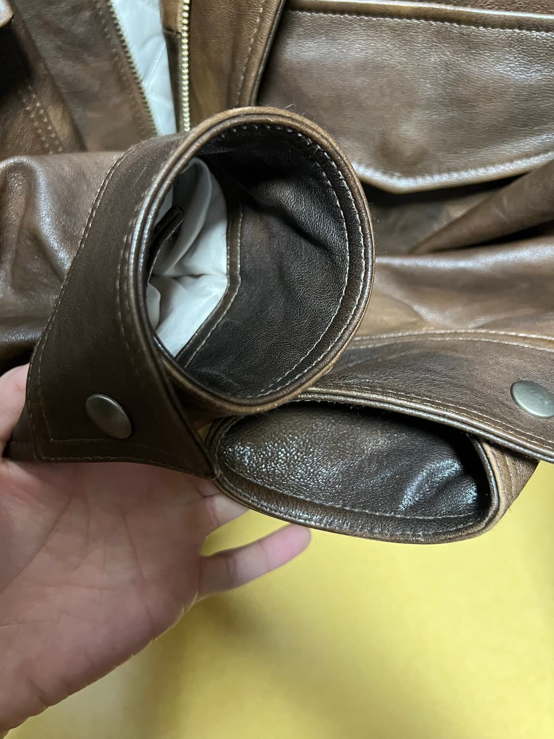 쿠어a-2 브라운 레더자켓 m 상품이미지3