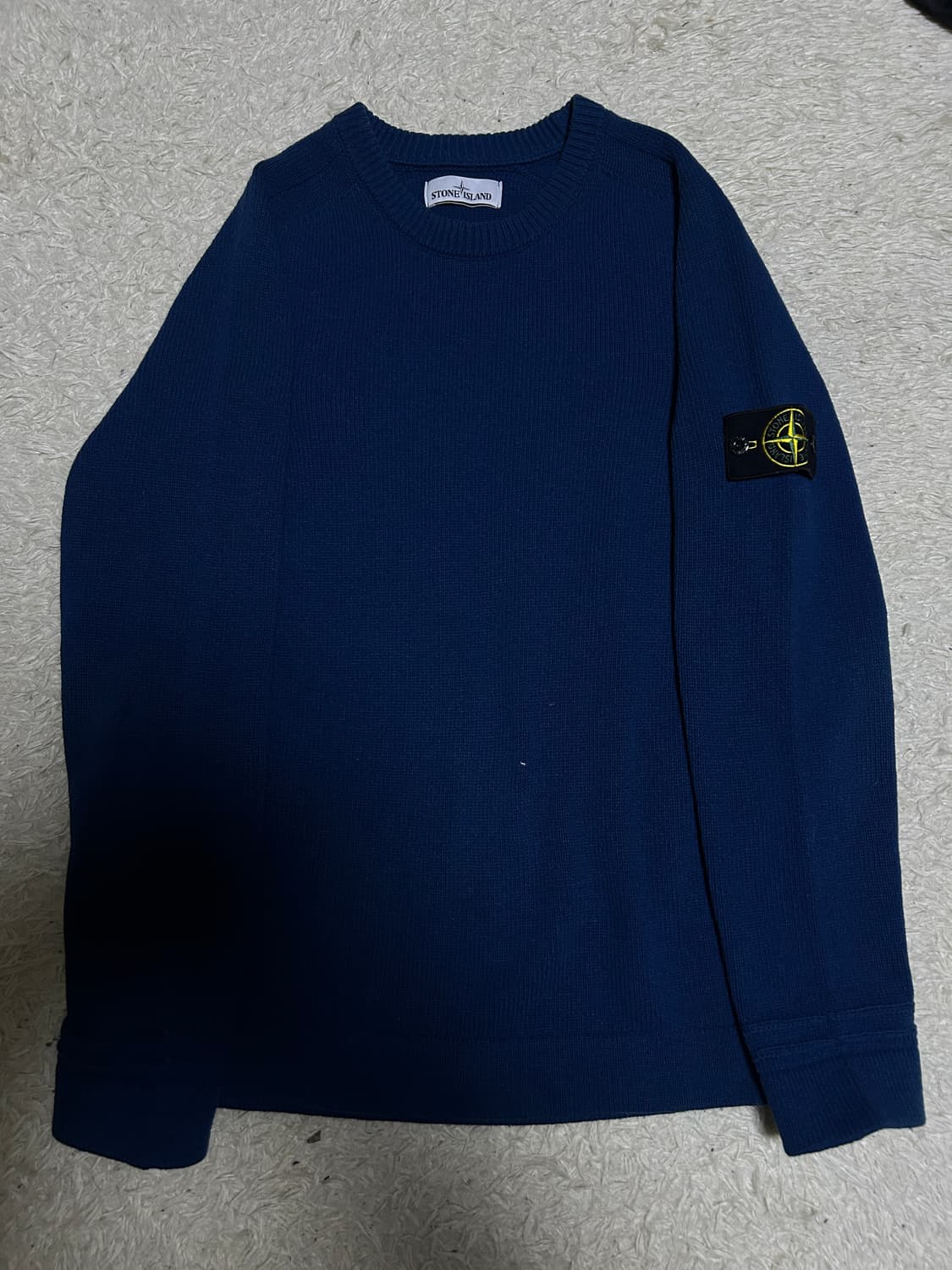 [새상품급, L] 스톤아일랜드 울 니트 백화점판 네이비 상품이미지1