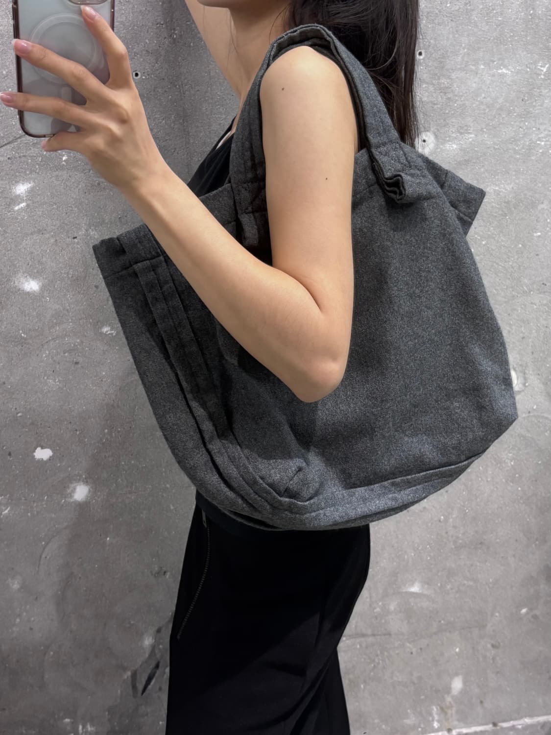 Comme des Garcons 꼼데가르송 트리콧 차콜 울 토트백 상품이미지1