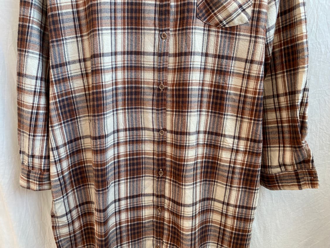 OUTDOOR 체크 7부 셔츠원피스(XL) 상품이미지6