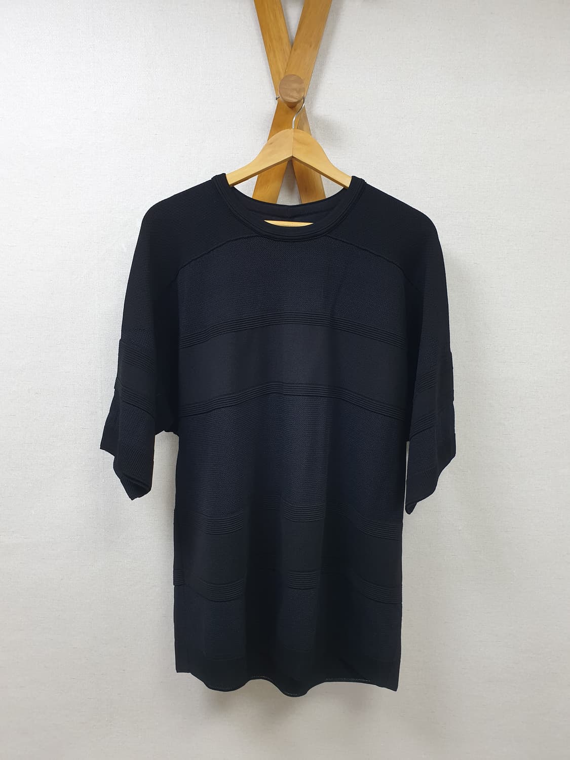 [s/105] JUUN.J 준지 백로고 블랙 반팔 니트 상품이미지4