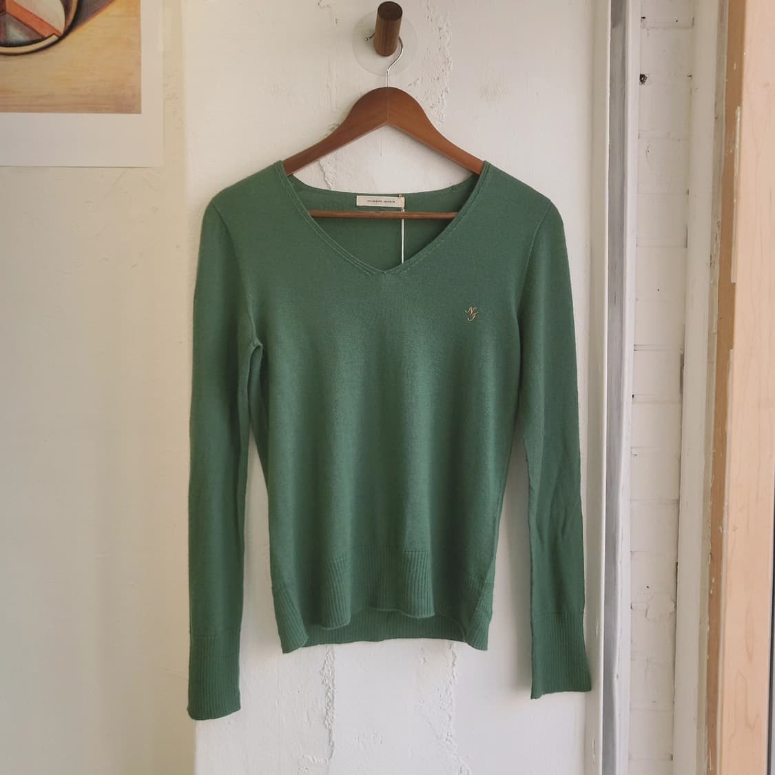 Nombre impair 딥그린 브이넥 니트 상품이미지2
