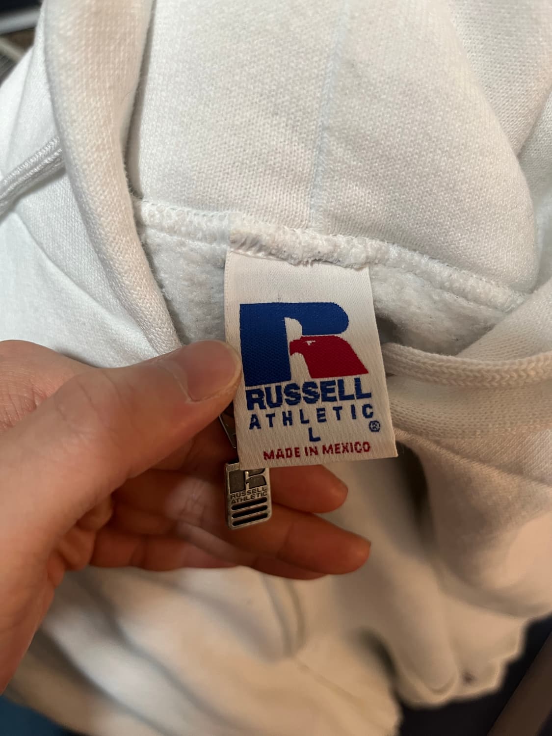 90s 러셀 후드집업 화이트L 상품이미지2