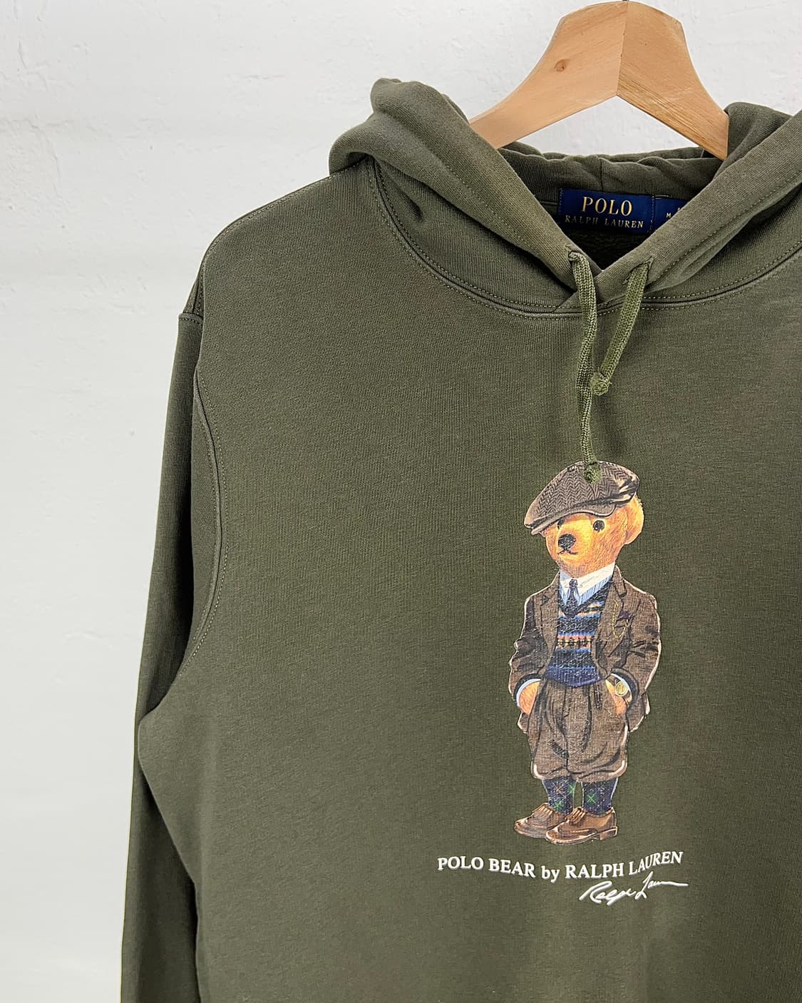 폴로 랄프로렌 카키 그린 폴로 베어 플리스 후디 스웨트 셔츠 상품이미지2