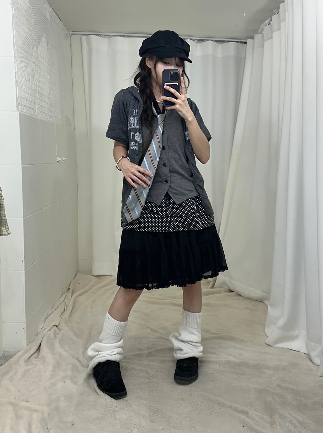 데일리 캐주얼 무채색 니혼진 프레피 코디세트 상품이미지1