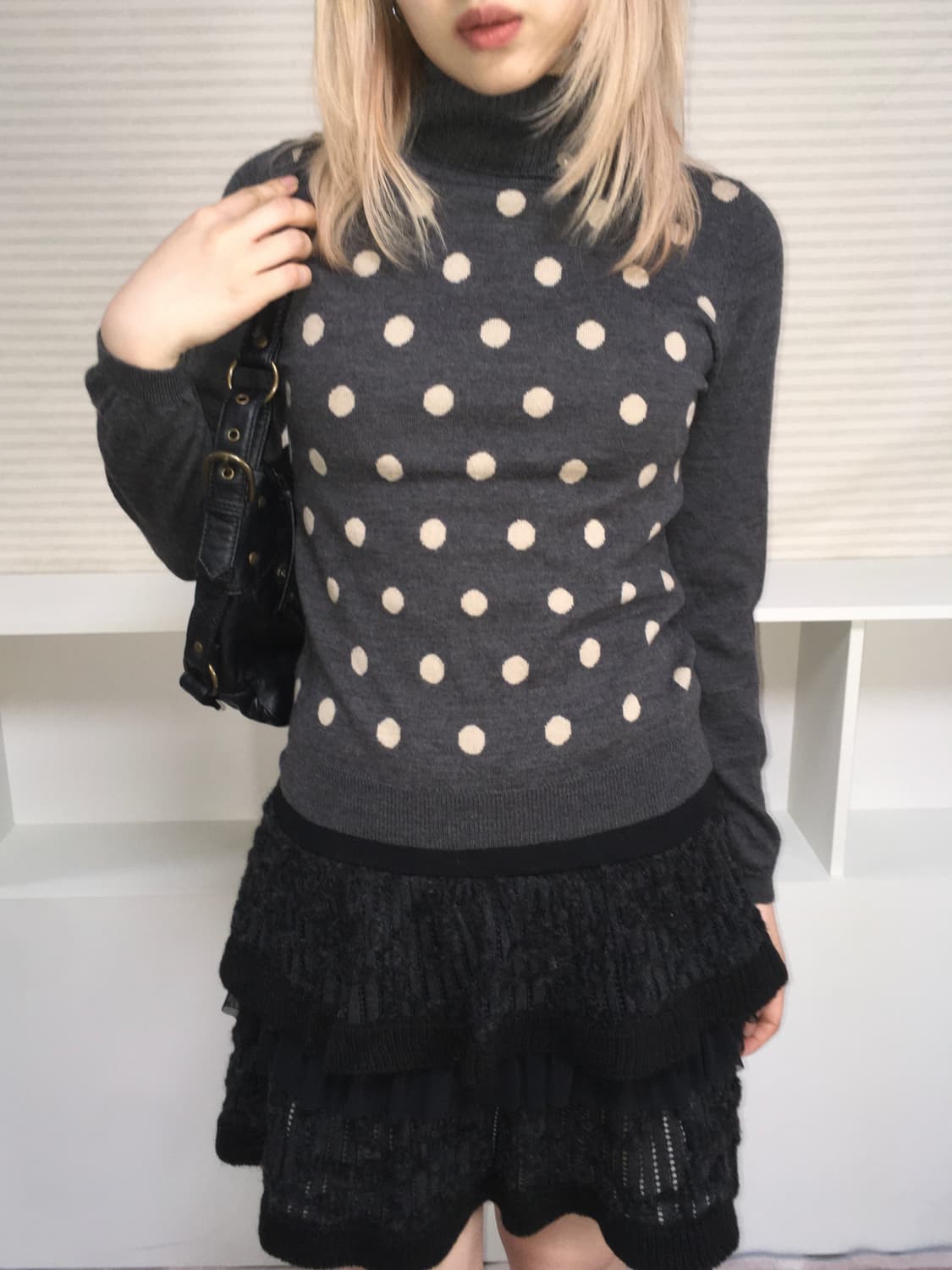 jpn vintage charcoal dot pullover knit 상품이미지2