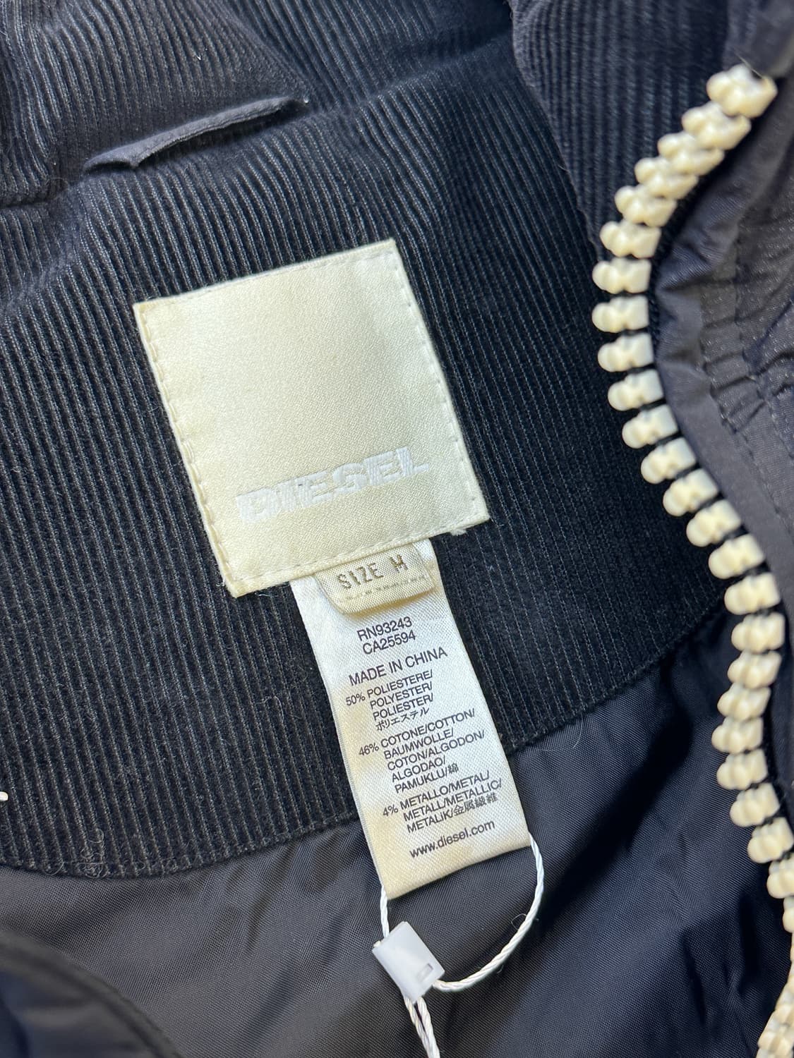 디젤 레더 디테일 사이드 집업 베스트 상품이미지6