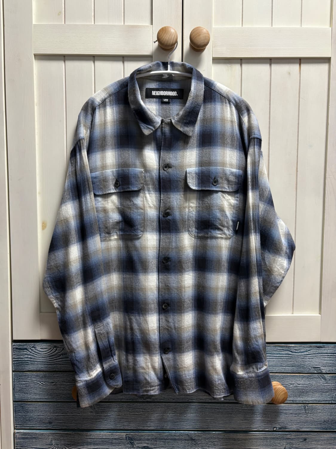 네이버 후드 레이온 셔츠 라지 사이즈 상품이미지1