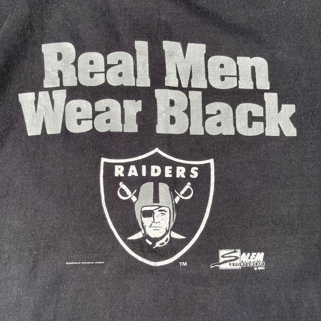 빈티지 살렘 레이더스 리얼 맨 웨어 블랙 반팔티 상품이미지5