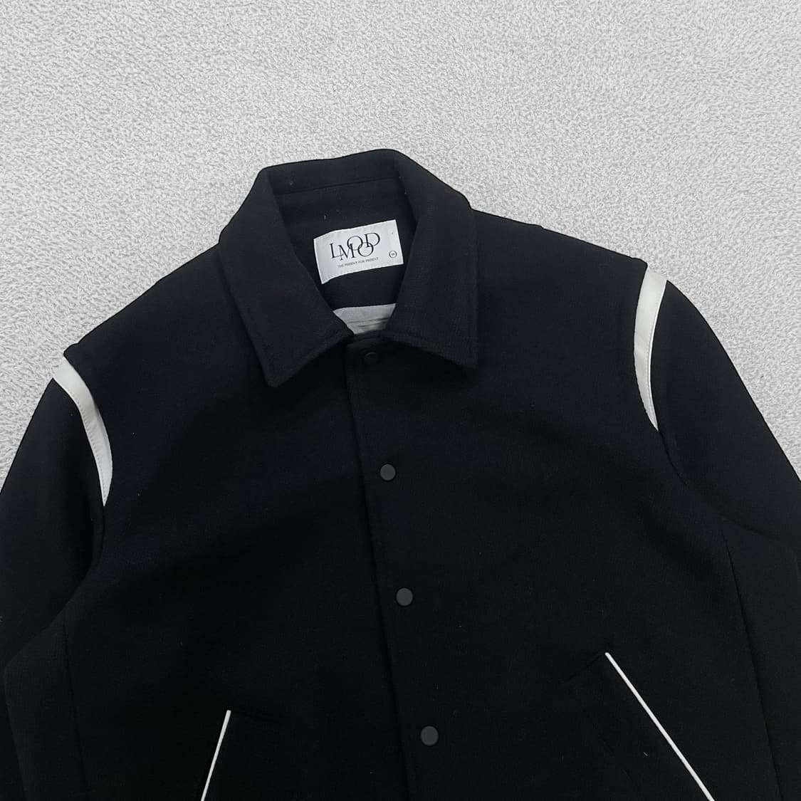 엘무드 Lmood 컨템포러리 바시티 자켓 블랙 상품이미지2