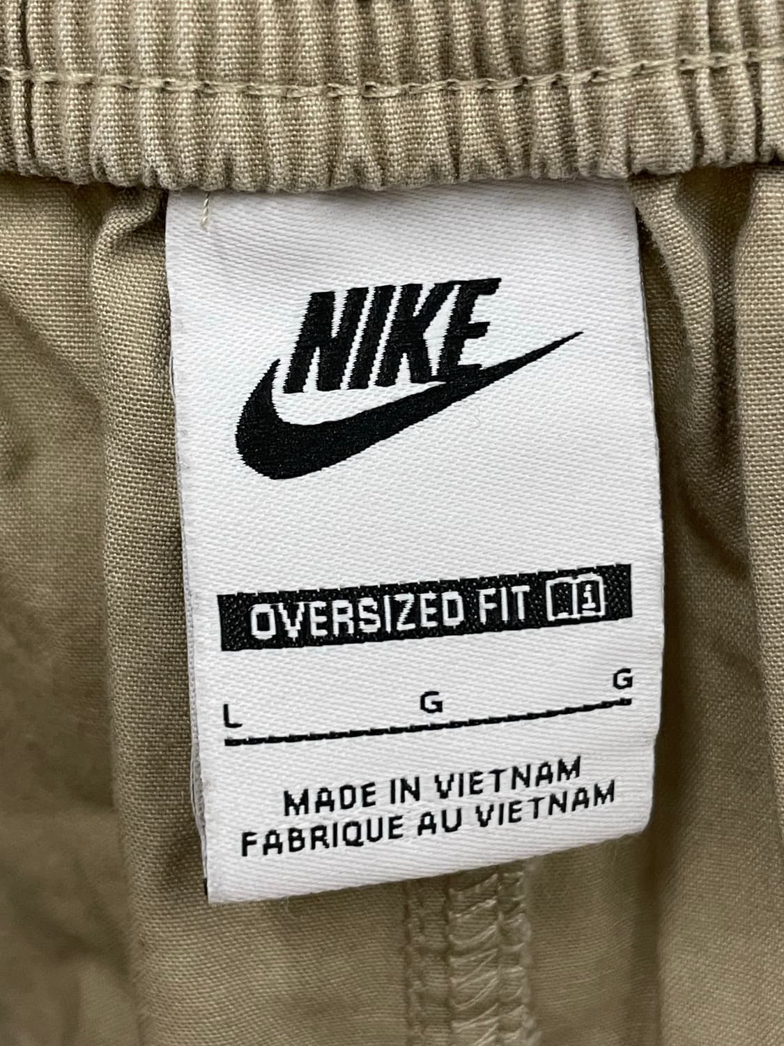 Nike 나이키 베이지색 와이드 핏 밴딩 팬츠 L 상품이미지4