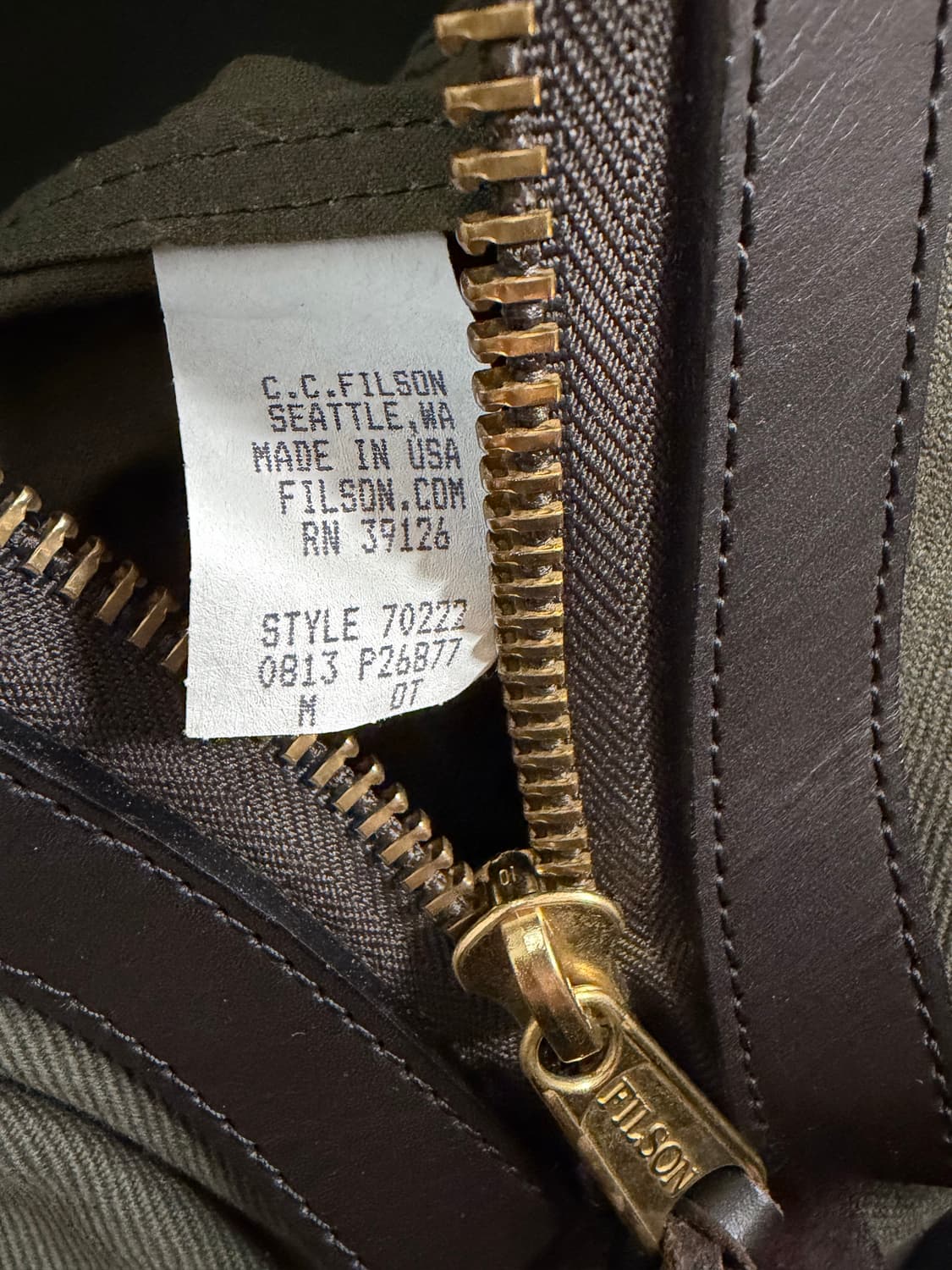 필슨 70222 미디움 더플백 (오터그린 / Made in USA) 상품이미지5